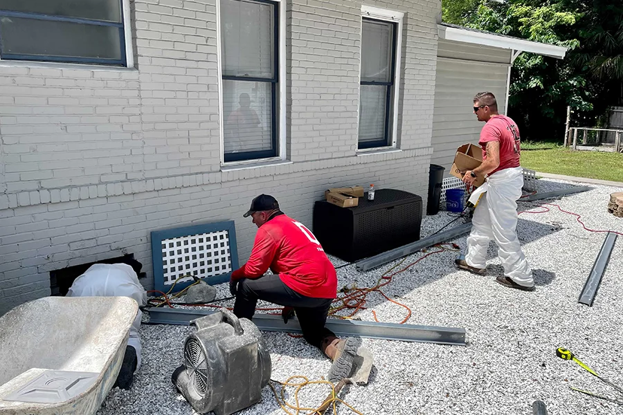 Steel Push Pier Installation